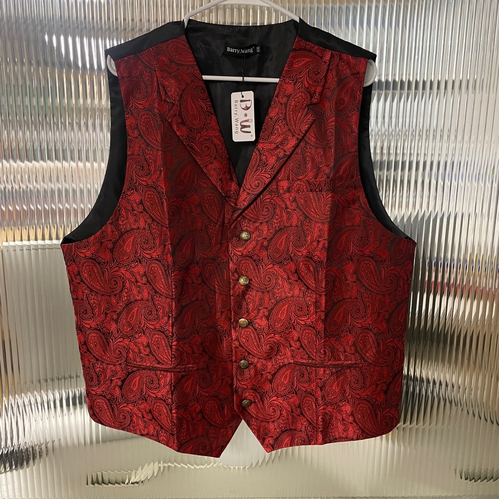 Red Paisley Men's Vest